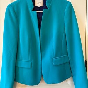 LOFT Blue Blazer Tailored Suit Jacket